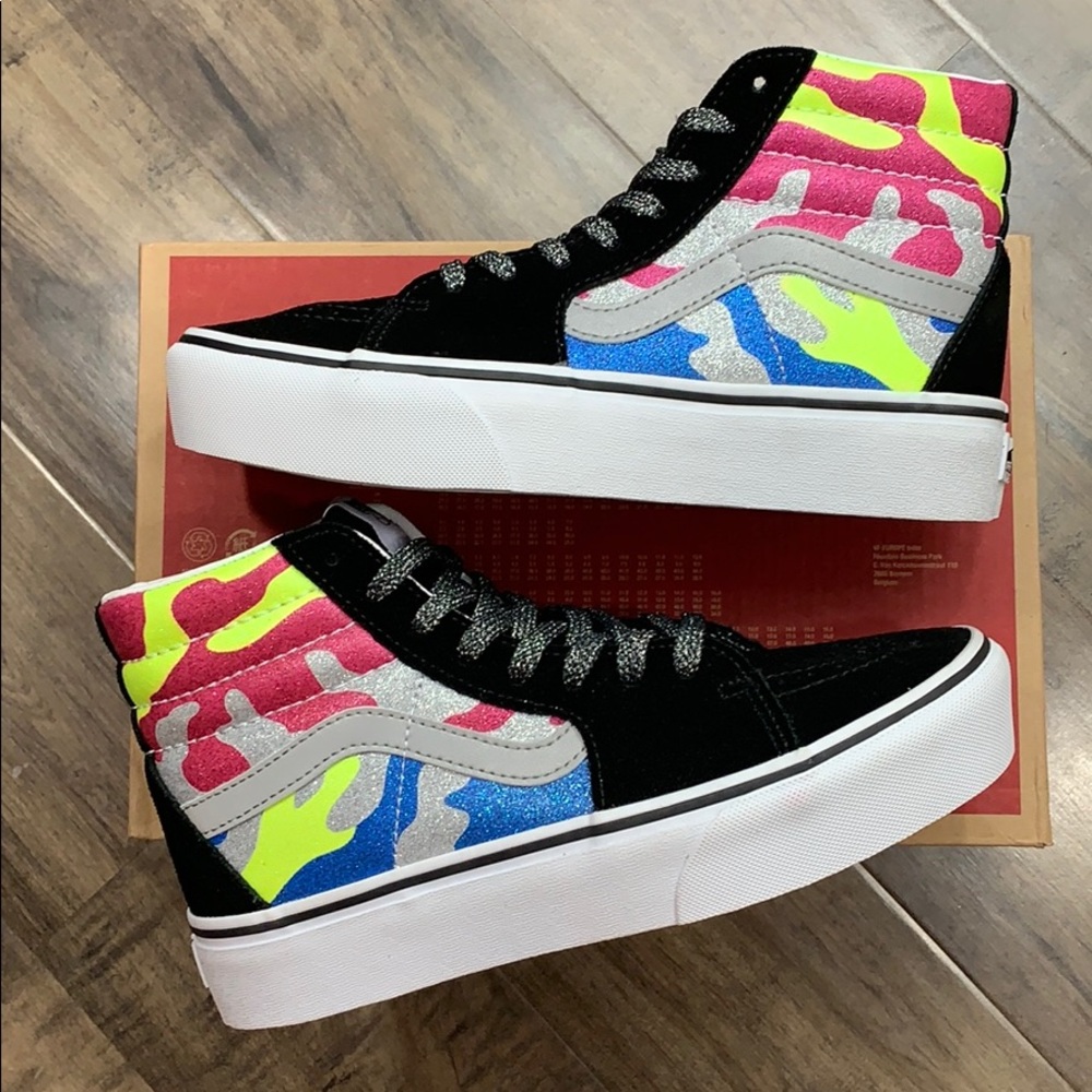 •VANS Sk-8-HI PLATFORM 2 After Dark CAMO/True White - Picture 12 of 16